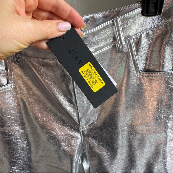 NWT Gianni Bini Tatania Metallic Silver Pants Sz 26 - Picture 5 of 13